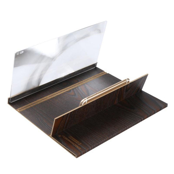 Phone Screen Glass Amplifying Magnifier With High Quality Wooden Stand