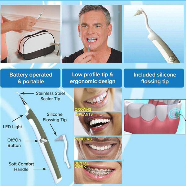 Sonic Tooth Stain Eraser Plaque Remover Teeth Whitening Dental Tool Kit