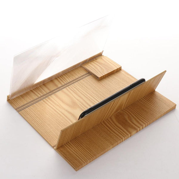 Phone Screen Glass Amplifying Magnifier With High Quality Wooden Stand