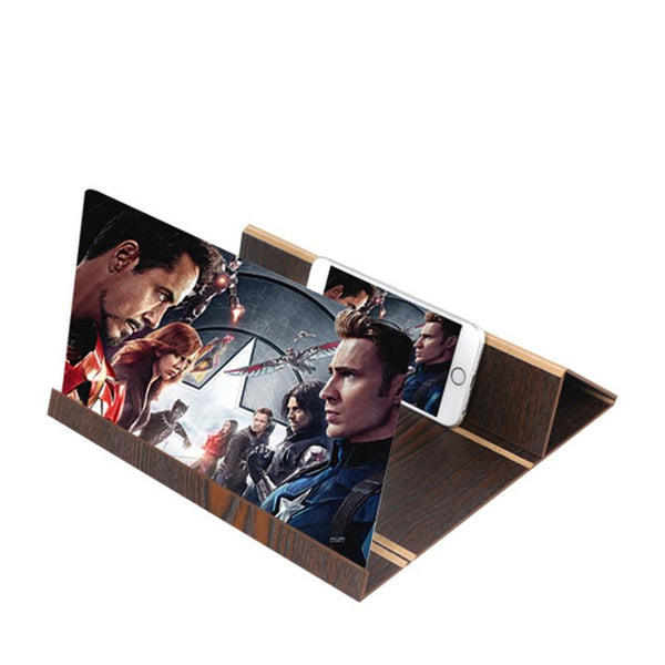 Phone Screen Glass Amplifying Magnifier With High Quality Wooden Stand
